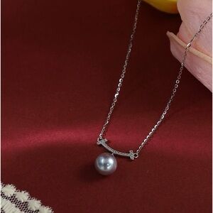 Natural  Japanese Mada Pearl Sterling Silver Necklace